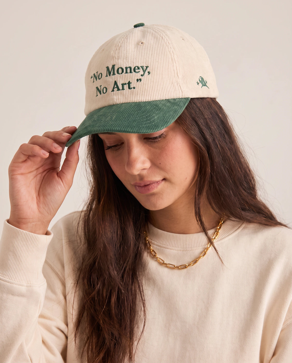 Boné "No Money, No Art" Verde