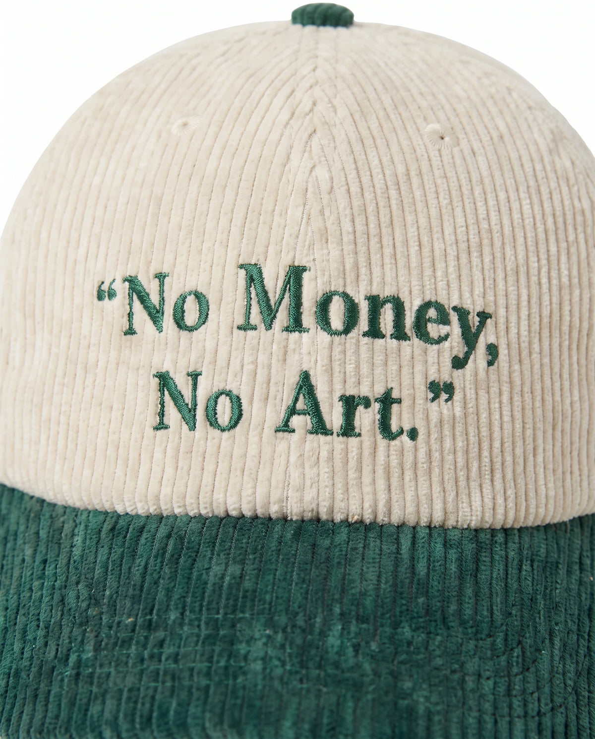 Boné "No Money, No Art" Verde